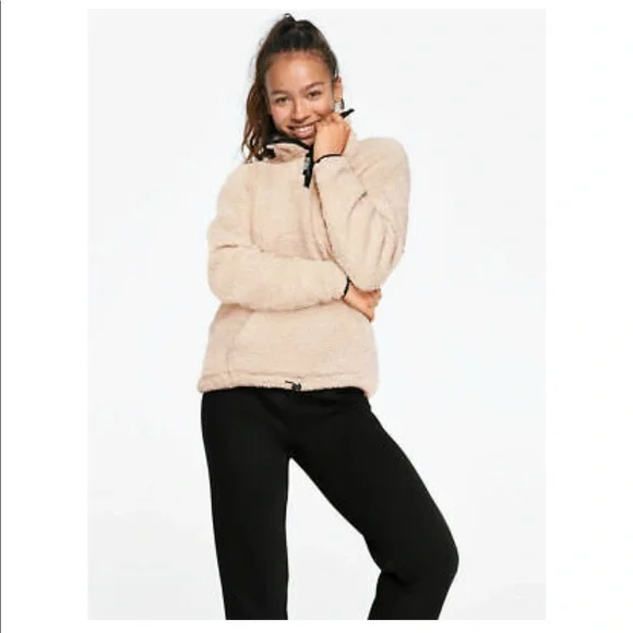 2 PINK Sherpa crewneck halfzips - Picture 3 of 8